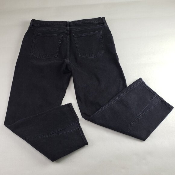 Abercrombie Fitch 90s Relaxed Jean Women 34/18S Short Black Front Vent High Rise - Picture 6 of 12